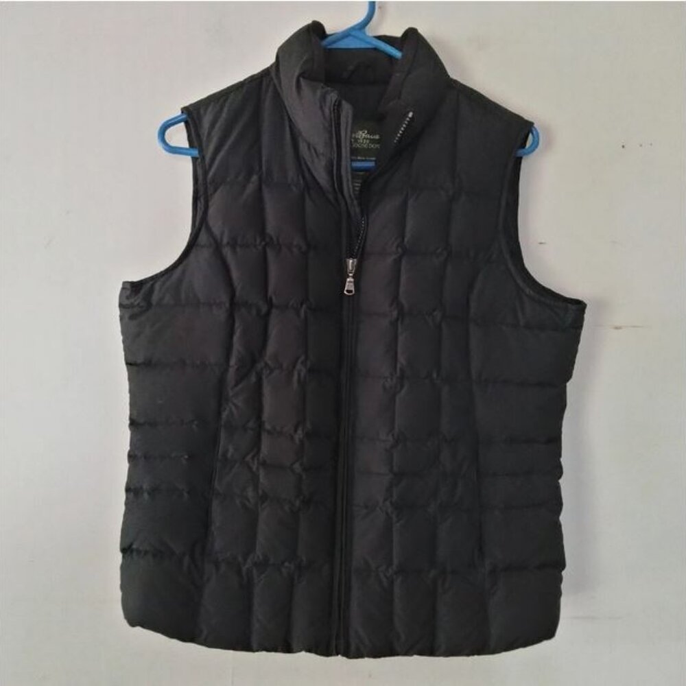Eddie Bauer Women’s Black Puffer Premium Goose Down Vest Jacket Size Medium